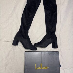 Lulu's Elegant Black Over-the-Knee Boots